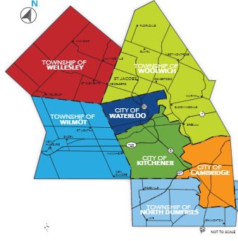 Region-coloured map